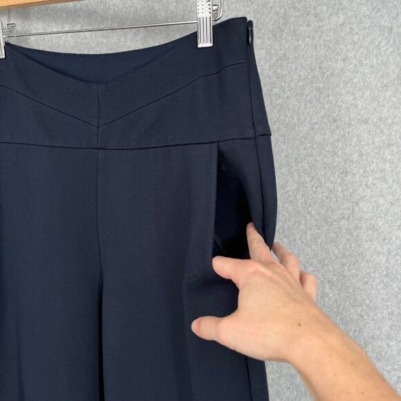 Cabi Womens Coco Wide Leg Trouser Pant Size 6 Long Tall Navy Blue Pockets 3920L - Picture 2 of 13